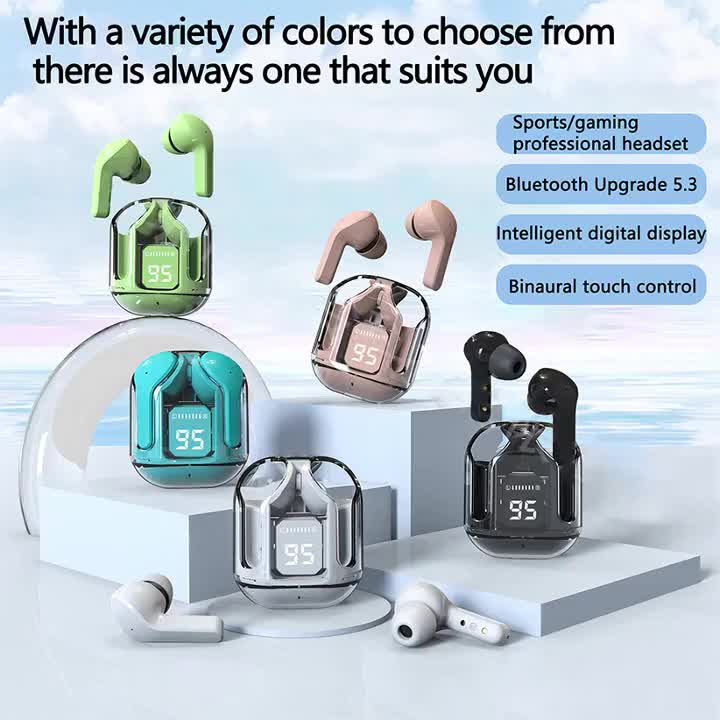 Earbuds Air 31 | Wireless Earbuds Featuring Transparent Crystal Case & Type C Charging | Bluetooth 5.3 | Latest Edition Air 31